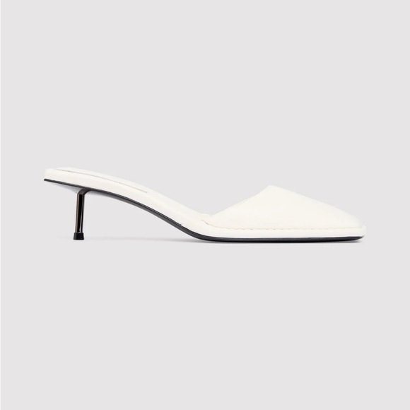 389. ST. AGNI Soft Square Toe Kitten Heel Mule Tofu...